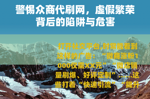 警惕众商代刷网，虚假繁荣背后的陷阱与危害