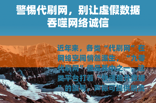 警惕代刷网，别让虚假数据吞噬网络诚信
