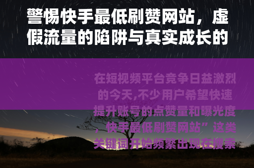 警惕快手最低刷赞网站，虚假流量的陷阱与真实成长的路径