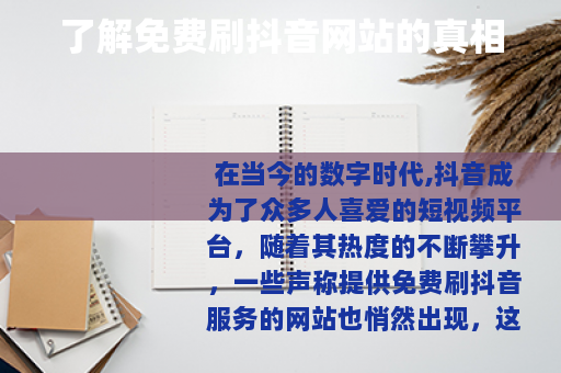 了解免费刷抖音网站的真相