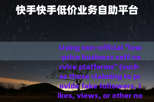 快手快手低价业务自助平台