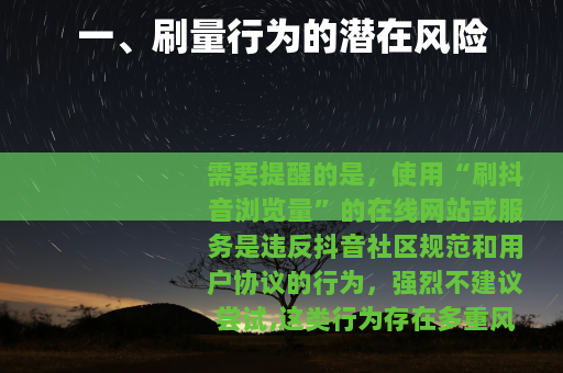 一、刷量行为的潜在风险