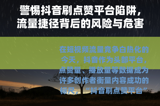 警惕抖音刷点赞平台陷阱，流量捷径背后的风险与危害