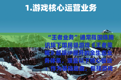 1.游戏核心运营业务