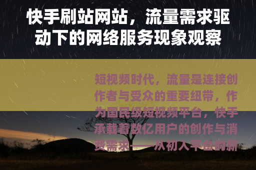 快手刷站网站，流量需求驱动下的网络服务现象观察