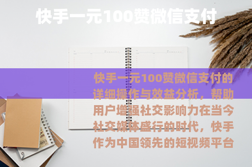 快手一元100赞微信支付