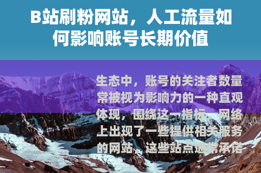 B站刷粉网站，人工流量如何影响账号长期价值