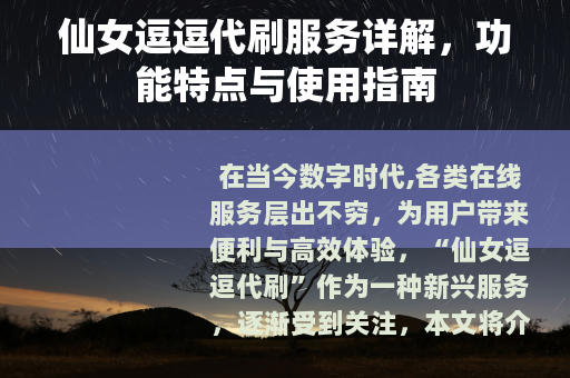 仙女逗逗代刷服务详解，功能特点与使用指南