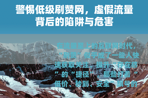 警惕低级刷赞网，虚假流量背后的陷阱与危害