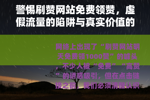 警惕刷赞网站免费领赞，虚假流量的陷阱与真实价值的回归
