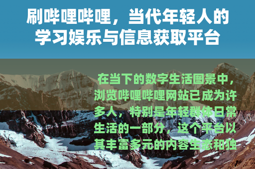 刷哔哩哔哩，当代年轻人的学习娱乐与信息获取平台
