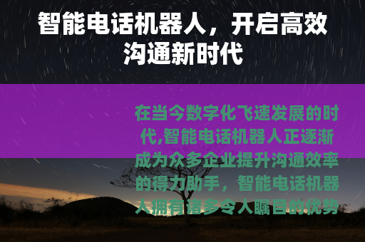 智能电话机器人，开启高效沟通新时代