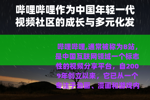 哔哩哔哩作为中国年轻一代视频社区的成长与多元化发展历程