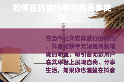 如何在抖音快手获得更多关注