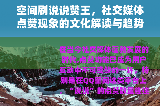 空间刷说说赞王，社交媒体点赞现象的文化解读与趋势分析