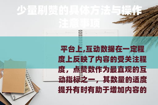 少量刷赞的具体方法与操作注意事项