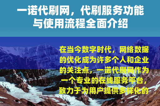 一诺代刷网，代刷服务功能与使用流程全面介绍
