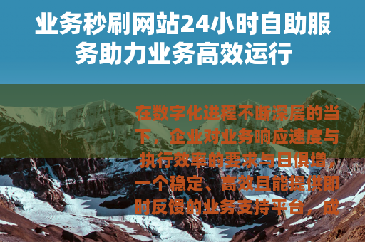 业务秒刷网站24小时自助服务助力业务高效运行