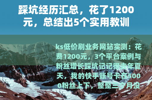 踩坑经历汇总，花了1200元，总结出5个实用教训