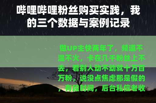 哔哩哔哩粉丝购买实践，我的三个数据与案例记录