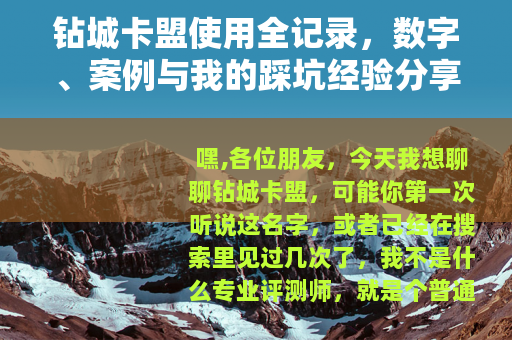 钻城卡盟使用全记录，数字、案例与我的踩坑经验分享