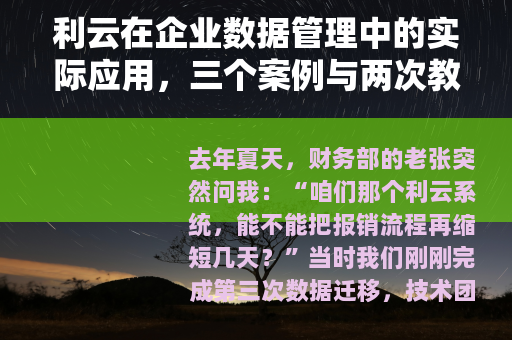 利云在企业数据管理中的实际应用，三个案例与两次教训