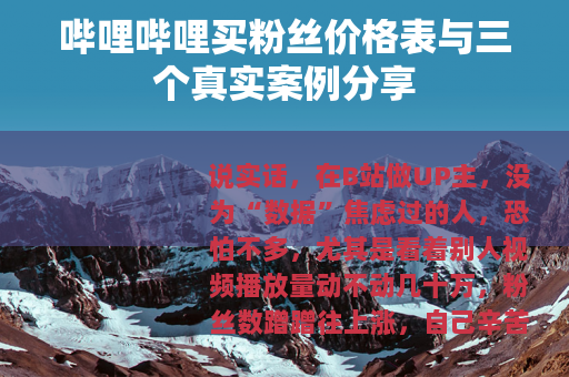 哔哩哔哩买粉丝价格表与三个真实案例分享