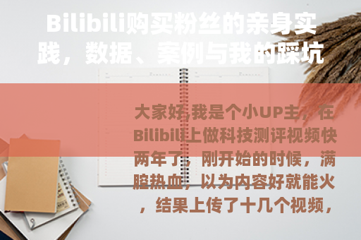 Bilibili购买粉丝的亲身实践，数据、案例与我的踩坑故事