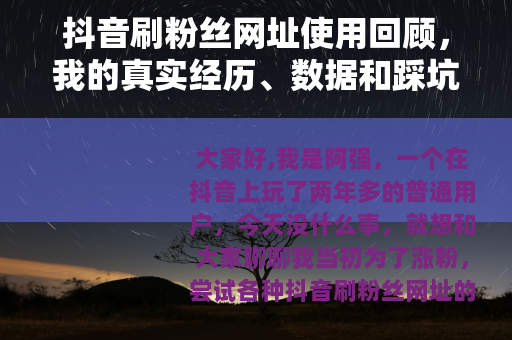 抖音刷粉丝网址使用回顾，我的真实经历、数据和踩坑故事