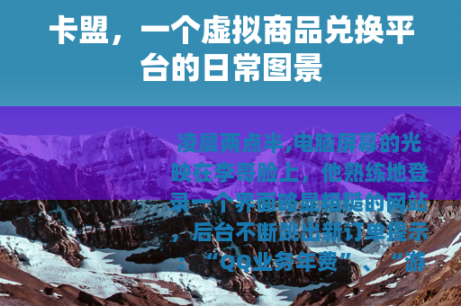 卡盟，一个虚拟商品兑换平台的日常图景