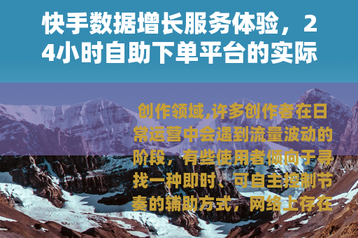 快手数据增长服务体验，24小时自助下单平台的实际操作