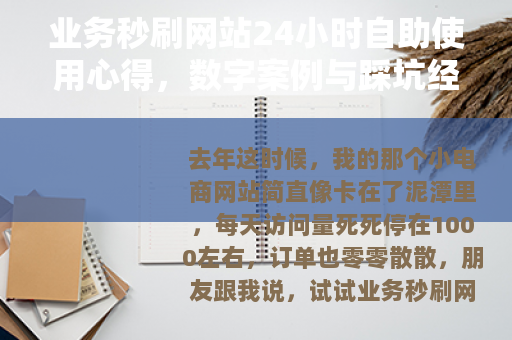 业务秒刷网站24小时自助使用心得，数字案例与踩坑经历