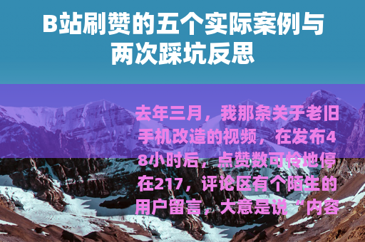 B站刷赞的五个实际案例与两次踩坑反思