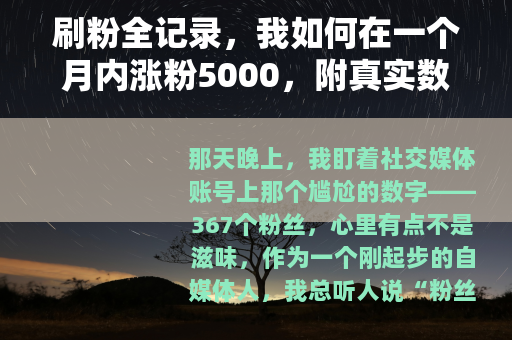 刷粉全记录，我如何在一个月内涨粉5000，附真实数据和经验教训
