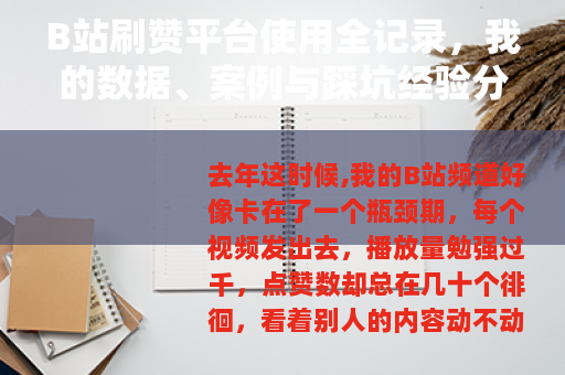 B站刷赞平台使用全记录，我的数据、案例与踩坑经验分享