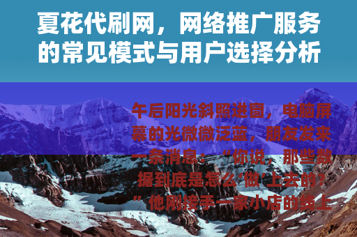 夏花代刷网，网络推广服务的常见模式与用户选择分析