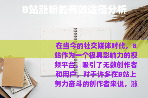 B站涨粉的有效途径分析