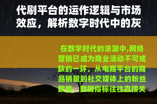 代刷平台的运作逻辑与市场效应，解析数字时代中的灰色服务链