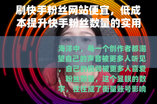 刷快手粉丝网站便宜，低成本提升快手粉丝数量的实用指南与经验分享