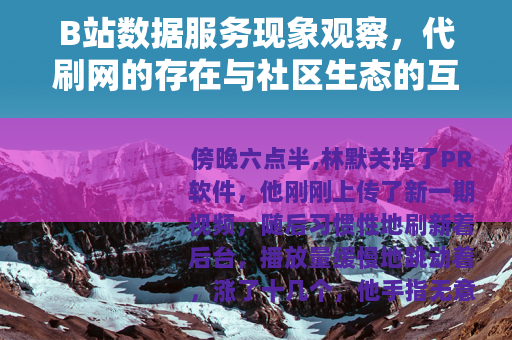 B站数据服务现象观察，代刷网的存在与社区生态的互动