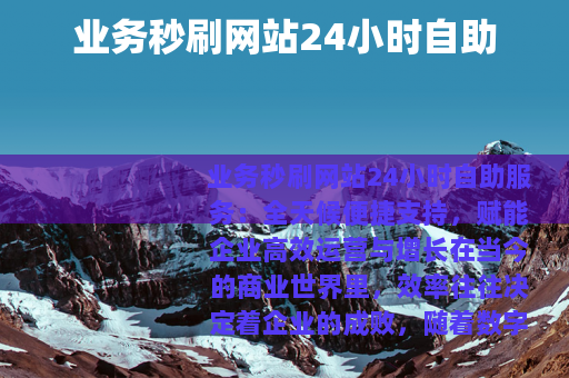 业务秒刷网站24小时自助