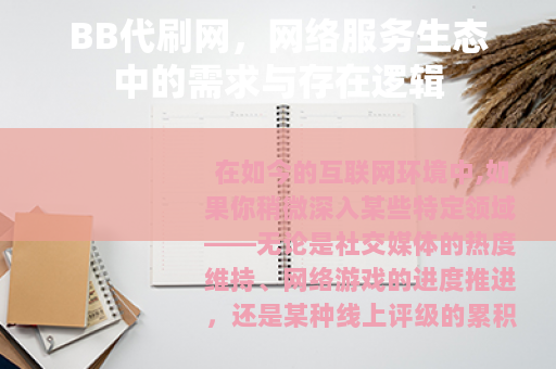 BB代刷网，网络服务生态中的需求与存在逻辑
