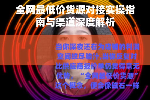 全网最低价货源对接实操指南与渠道深度解析