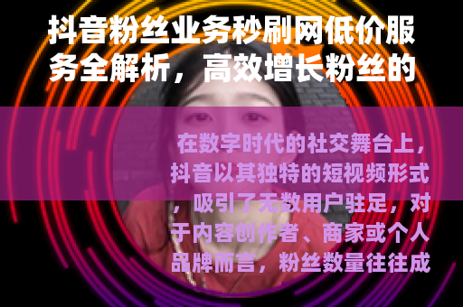 抖音粉丝业务秒刷网低价服务全解析，高效增长粉丝的策略分享