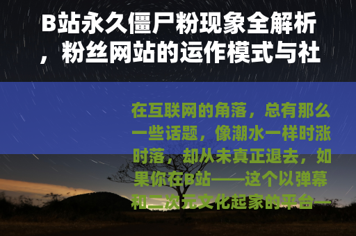 B站永久僵尸粉现象全解析，粉丝网站的运作模式与社区效应
