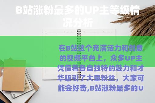 B站涨粉最多的UP主等级情况分析