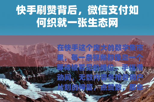 快手刷赞背后，微信支付如何织就一张生态网