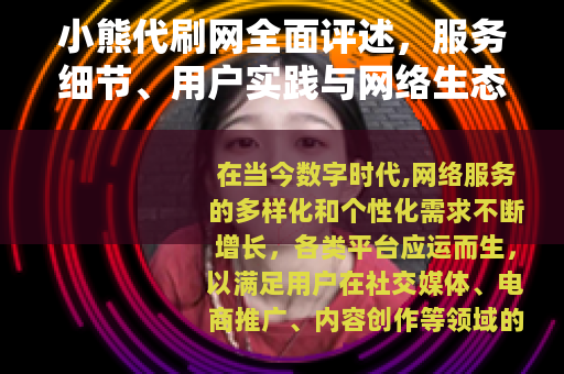 小熊代刷网全面评述，服务细节、用户实践与网络生态影响分析