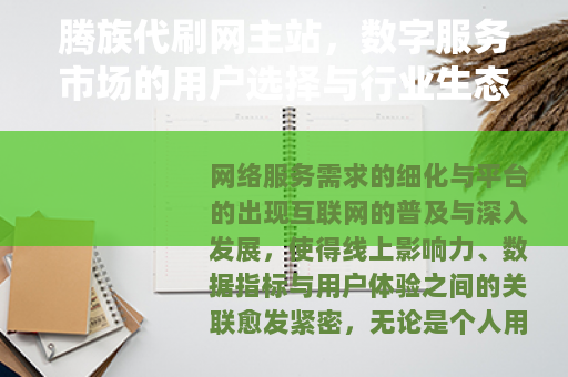 腾族代刷网主站，数字服务市场的用户选择与行业生态观察