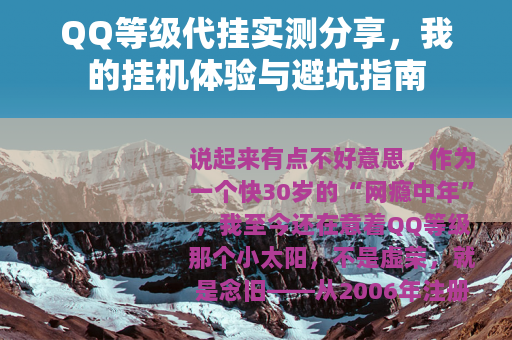 QQ等级代挂实测分享，我的挂机体验与避坑指南